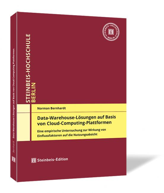Buchcover 'Data-Warehouse-Lösungen auf Basis von Cloud-Computing-Plattformen' von Norman Bernhardt. Buchcover von 'Data-Warehouse-Lösungen auf Basis von Cloud-Computing-Plattformen' von Norman Bernhardt, mit rotem Hintergrund und gelbem Textfeld.