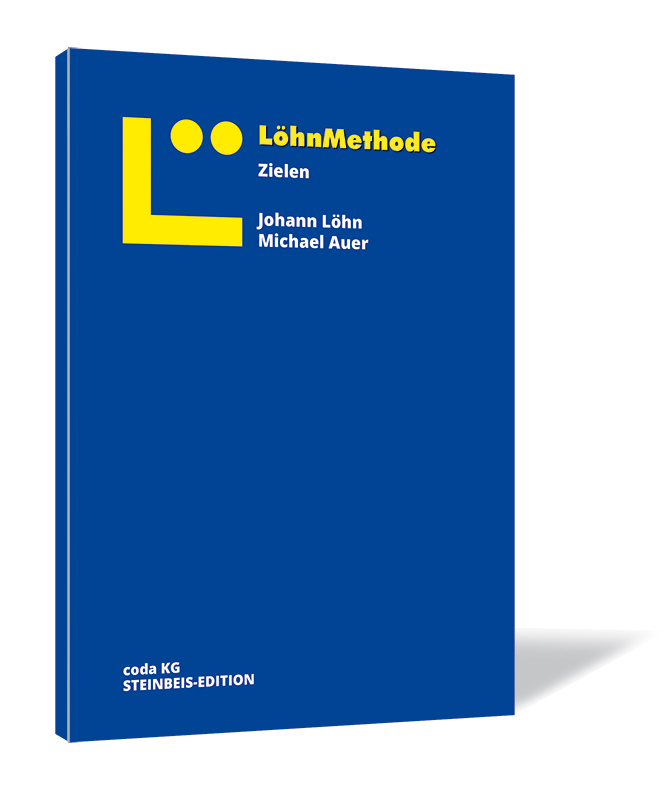 Buchcover von 'Selbstmanagement – Zielen' von Johann Löhn und Michael Auer, mit dunkelblauem Hintergrund und einem großen gelben 'L' mit zwei Punkten nebeneinander.